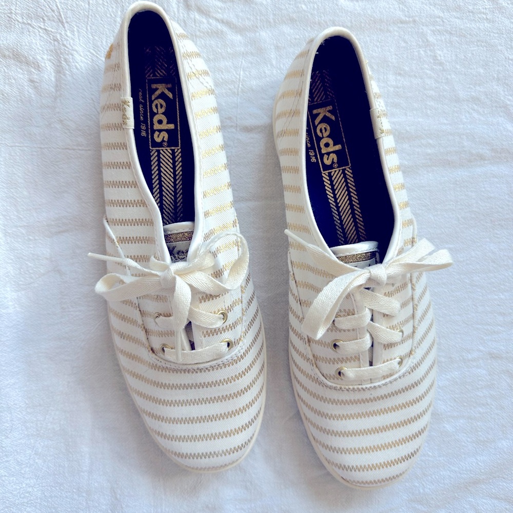Keds, 7.5 sneakers, Gold & White